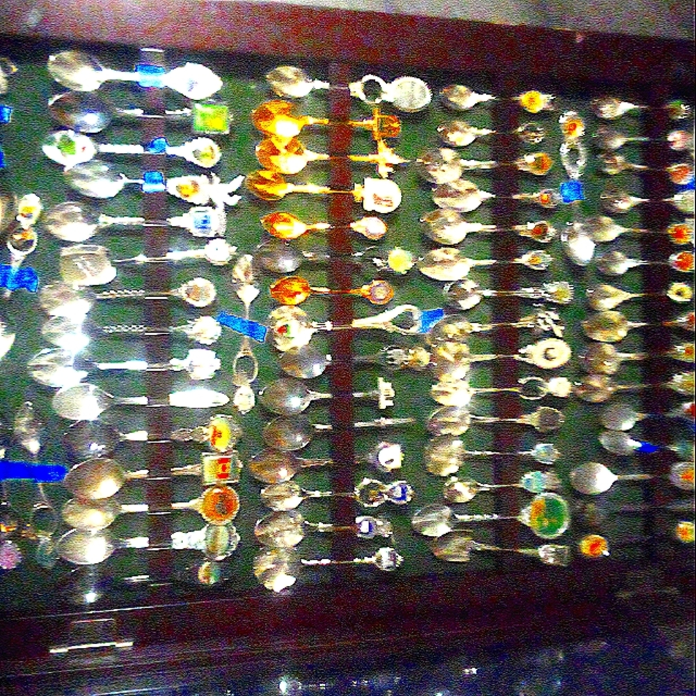 Antique collection of spoons from all over the world